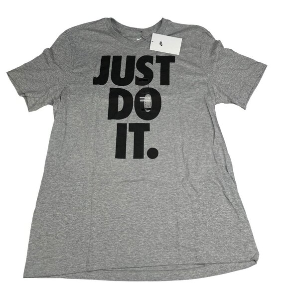 Nike Just Do It Big Logo Grey Heather T-Shirts DX1987-063 Men's Sizes L - XL - Picture 1 of 2